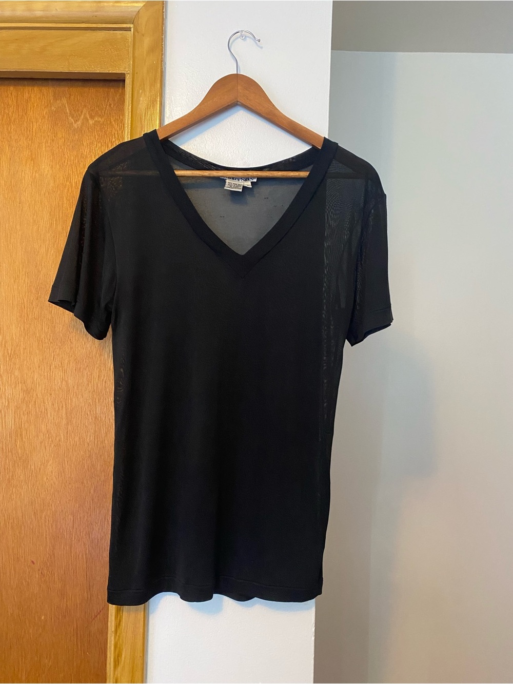 Pure Silk Sheer V-Neck